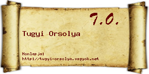 Tugyi Orsolya névjegykártya